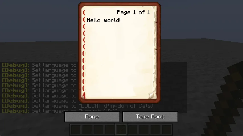 Скриншот интерфейса мода Language Reload, демонстрирующий переключение между двумя языками с помощью клавиш Shift-F3-J.
