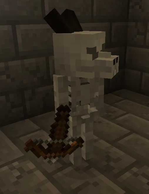 Скелет-кобольд в Minecraft.