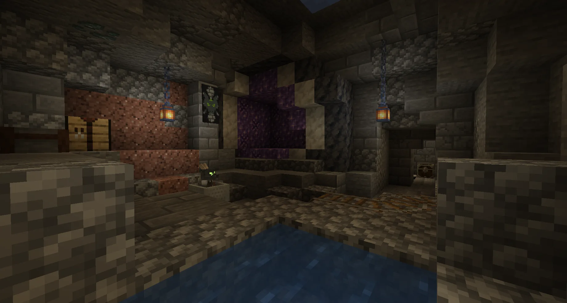 Боковая комната в логове кобольдов с фермой еды и воды.