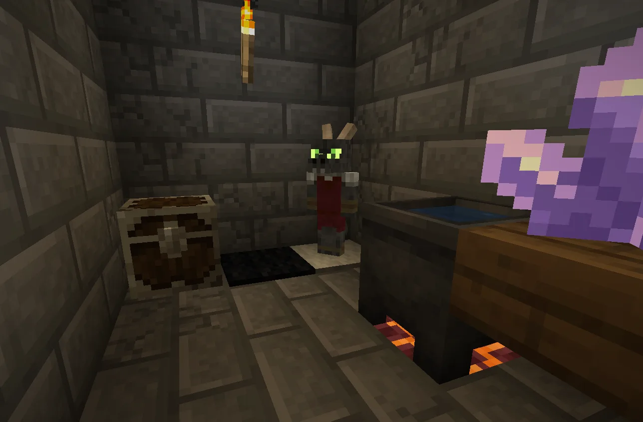 Кобольд-зачарователь в своей комнате.