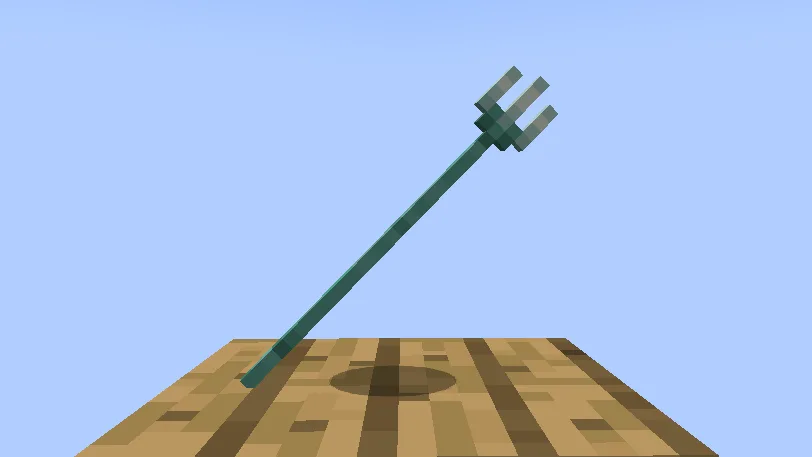 Выброшенный 3D трезубец на земле