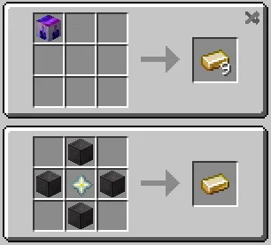 Рецепт крафта слитка Йетерита из звезды Незера и блоков Незерита в моде Brrrrock