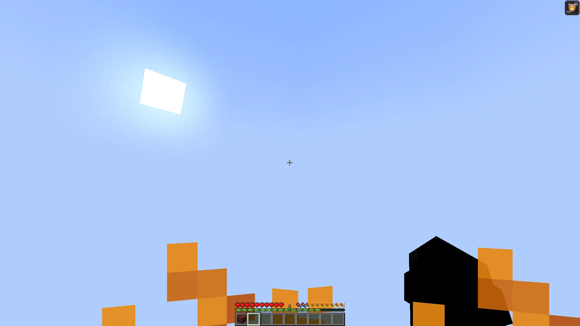 Скриншот с заниженным огнем в Minecraft.