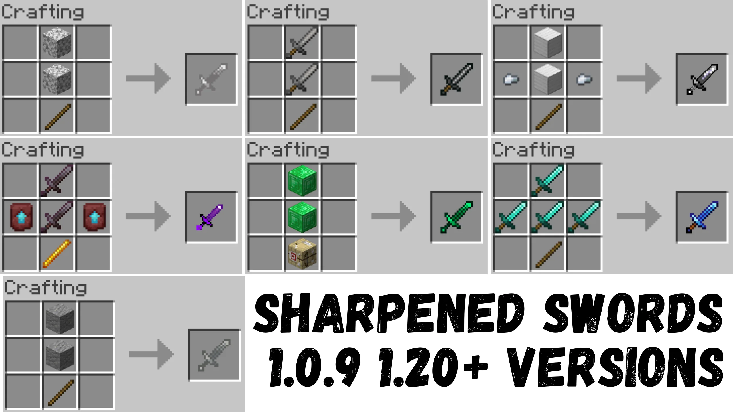 Рецепты крафта в моде Sharpened Swords версии 1.0.9