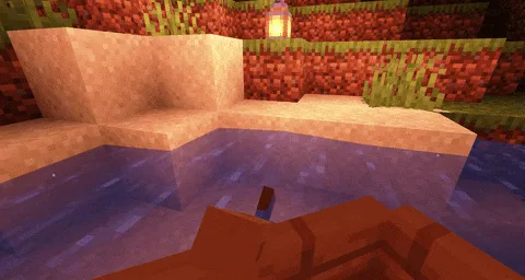 Корабли плывут по волнам в Minecraft.