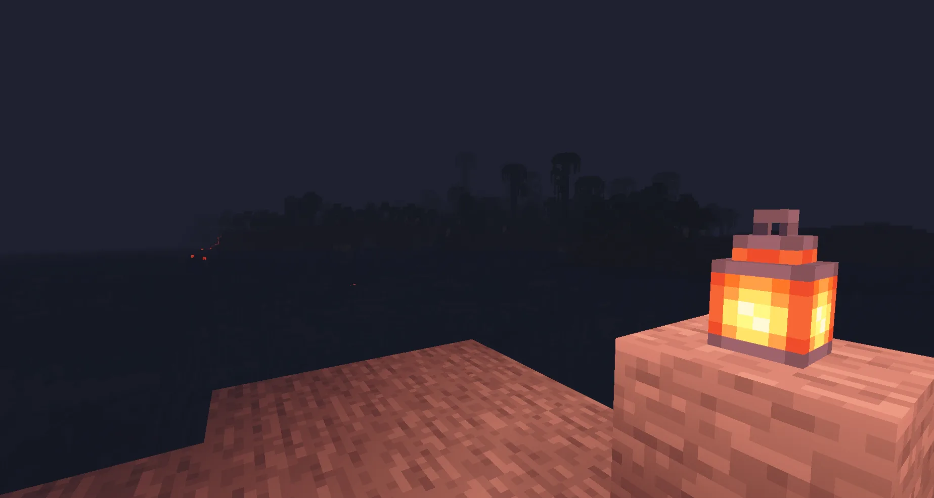 Джунгли в ночном тумане над океаном.