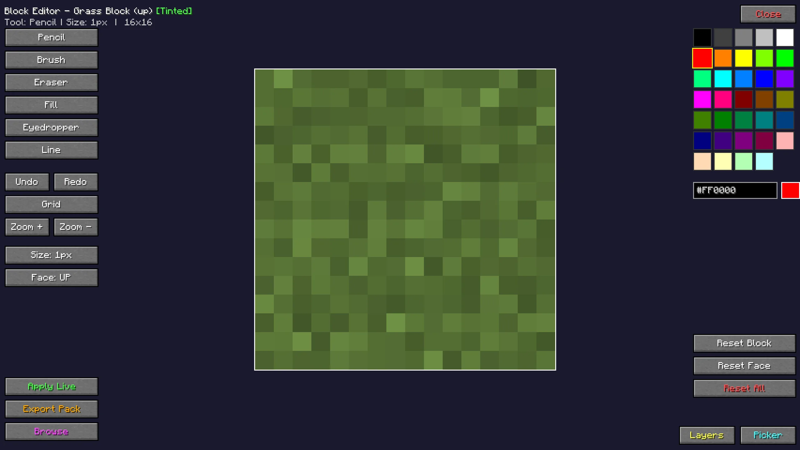 Редактор блоков мода Live Texture Editor
