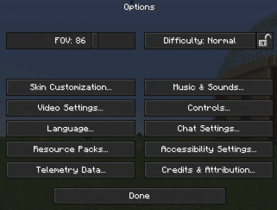 Главное меню в ресурс-паке GreenEf