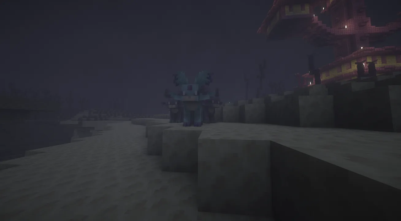 Внутриигровая модель покемона Wyveon из мода Extra Eeveelutions для Cobblemon.