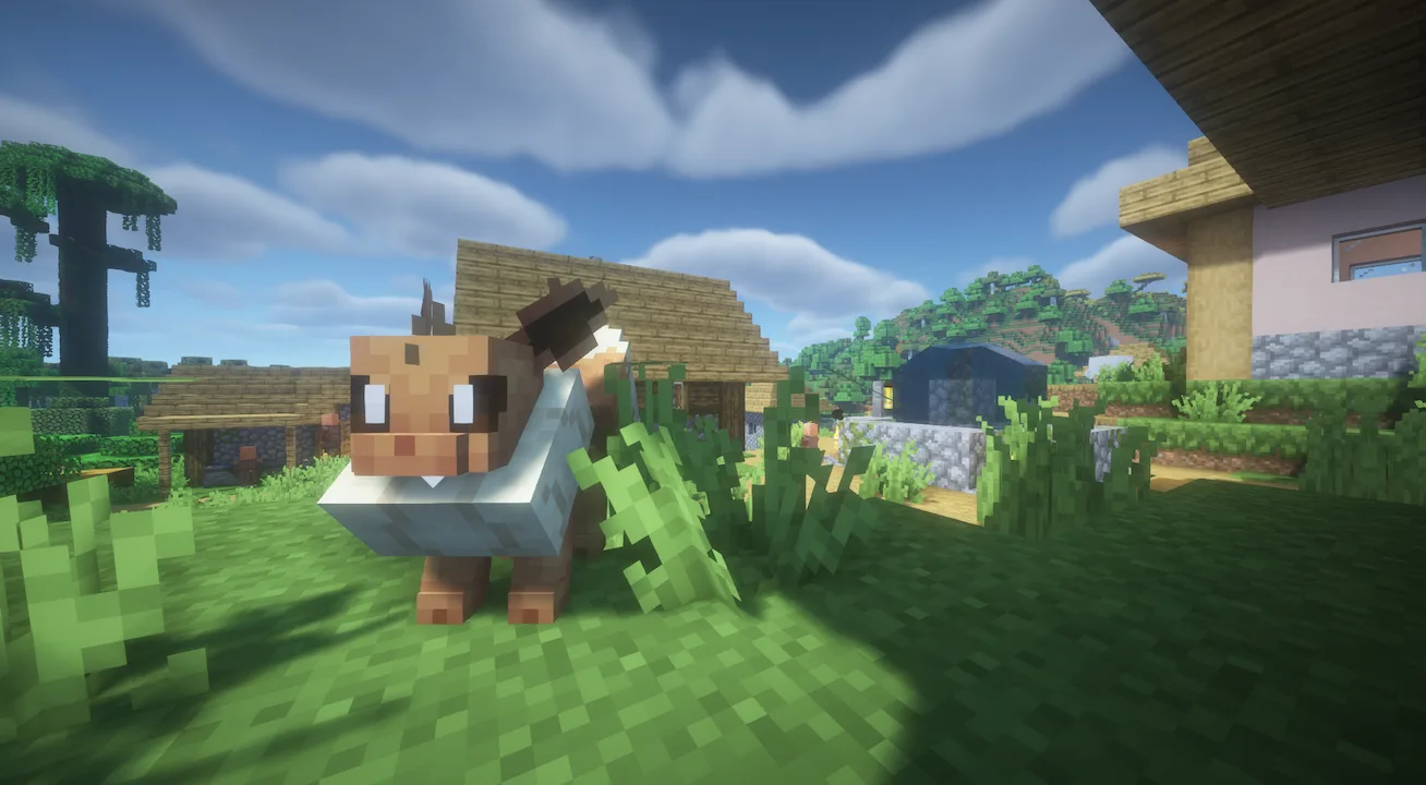 3D-модель покемона Eeveeon из мода Extra Eeveelutions для Cobblemon.