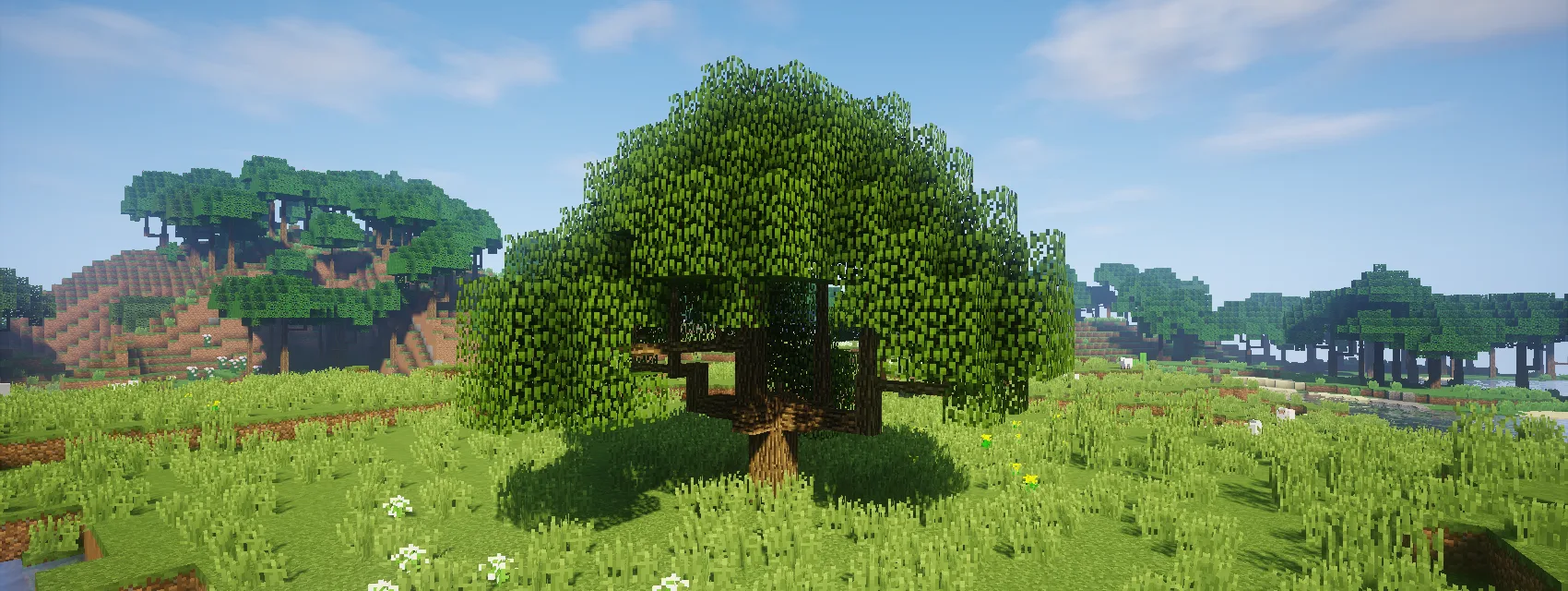 Дерево дуба из мода Dynamic Trees в Minecraft.
