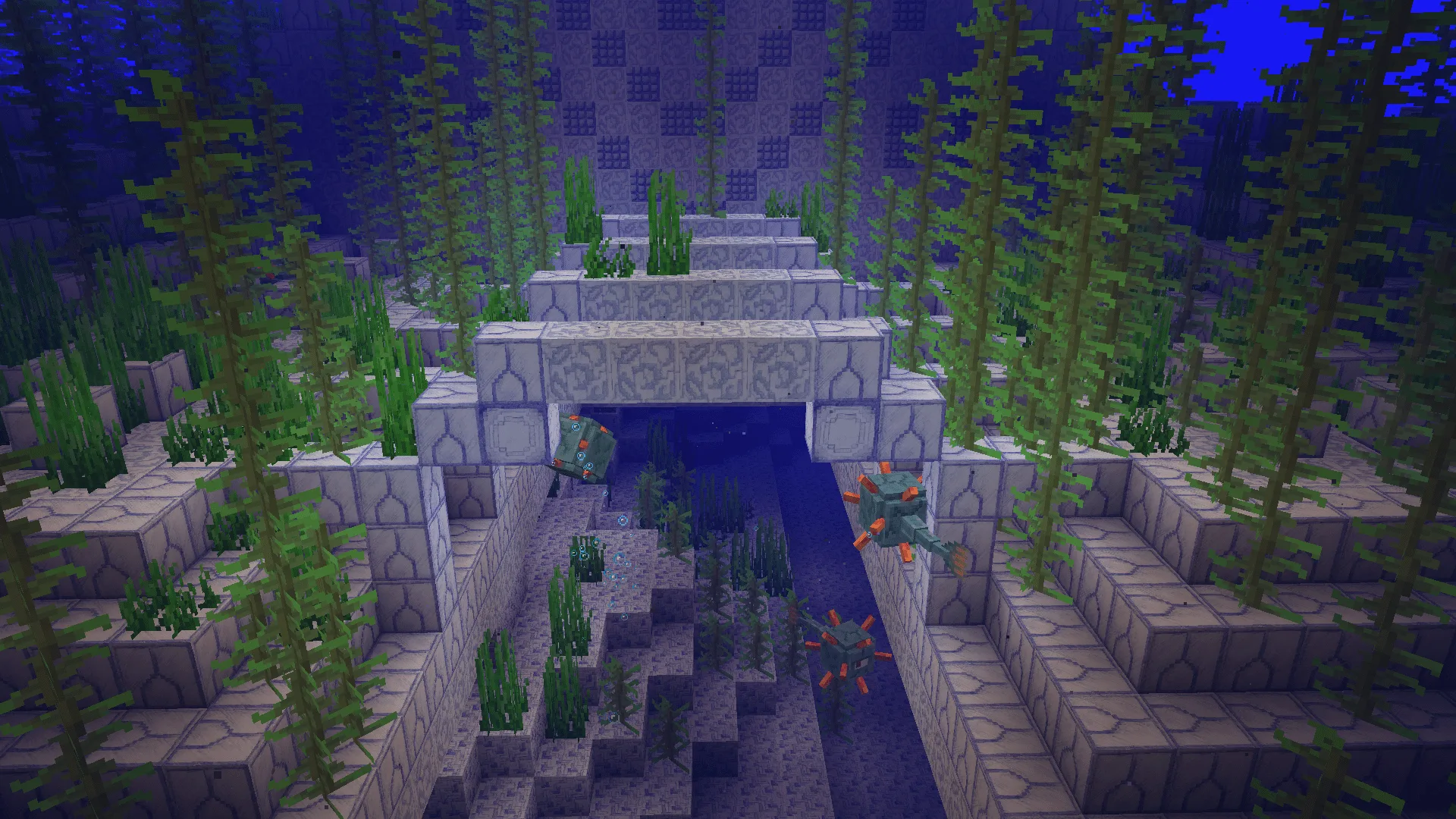 Подводный океанический монумент с текстурами из набора Paddy's Hand-Drawn Textures.