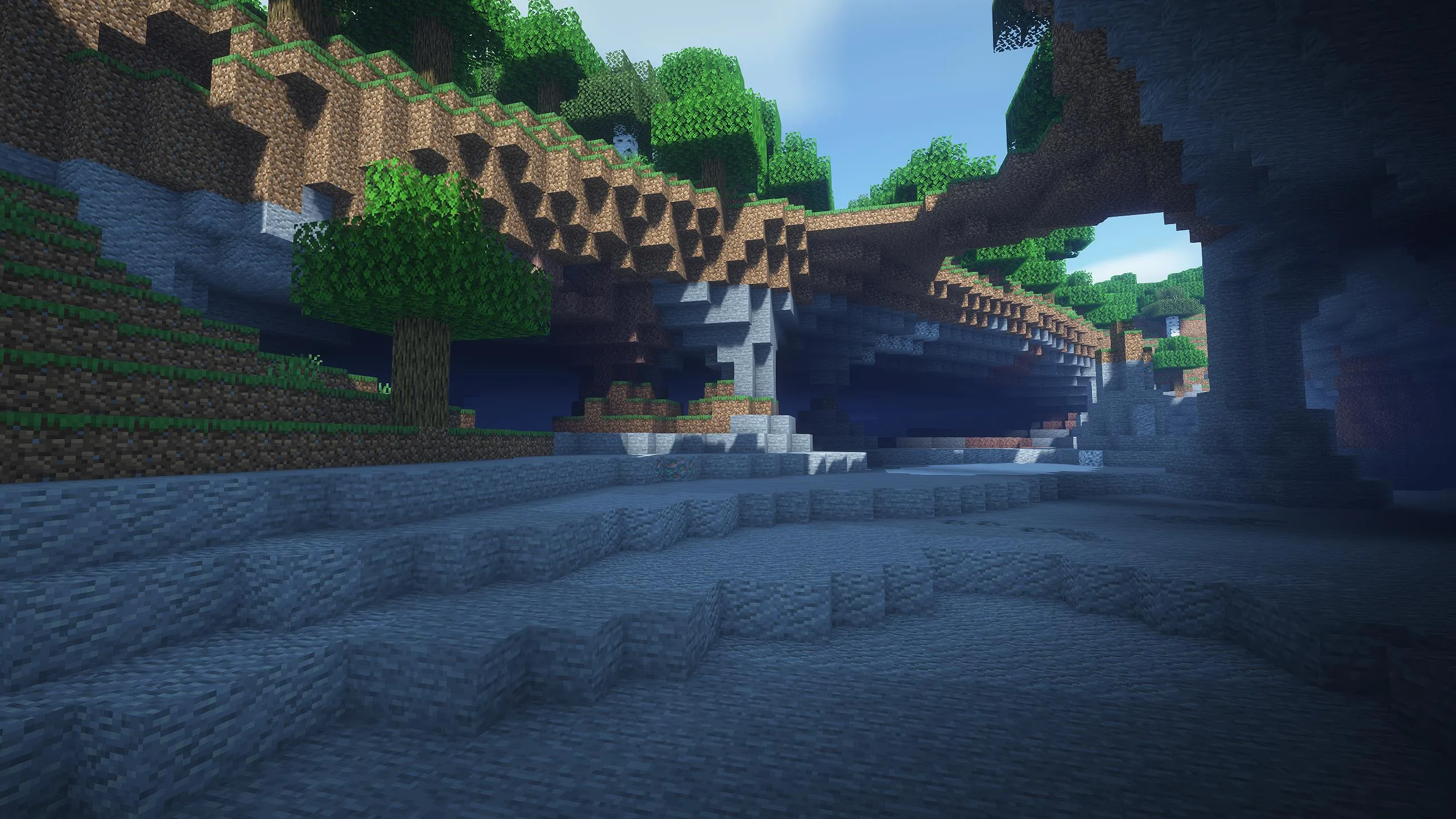 OPAL Shaders: пещера с обнаженными породами.