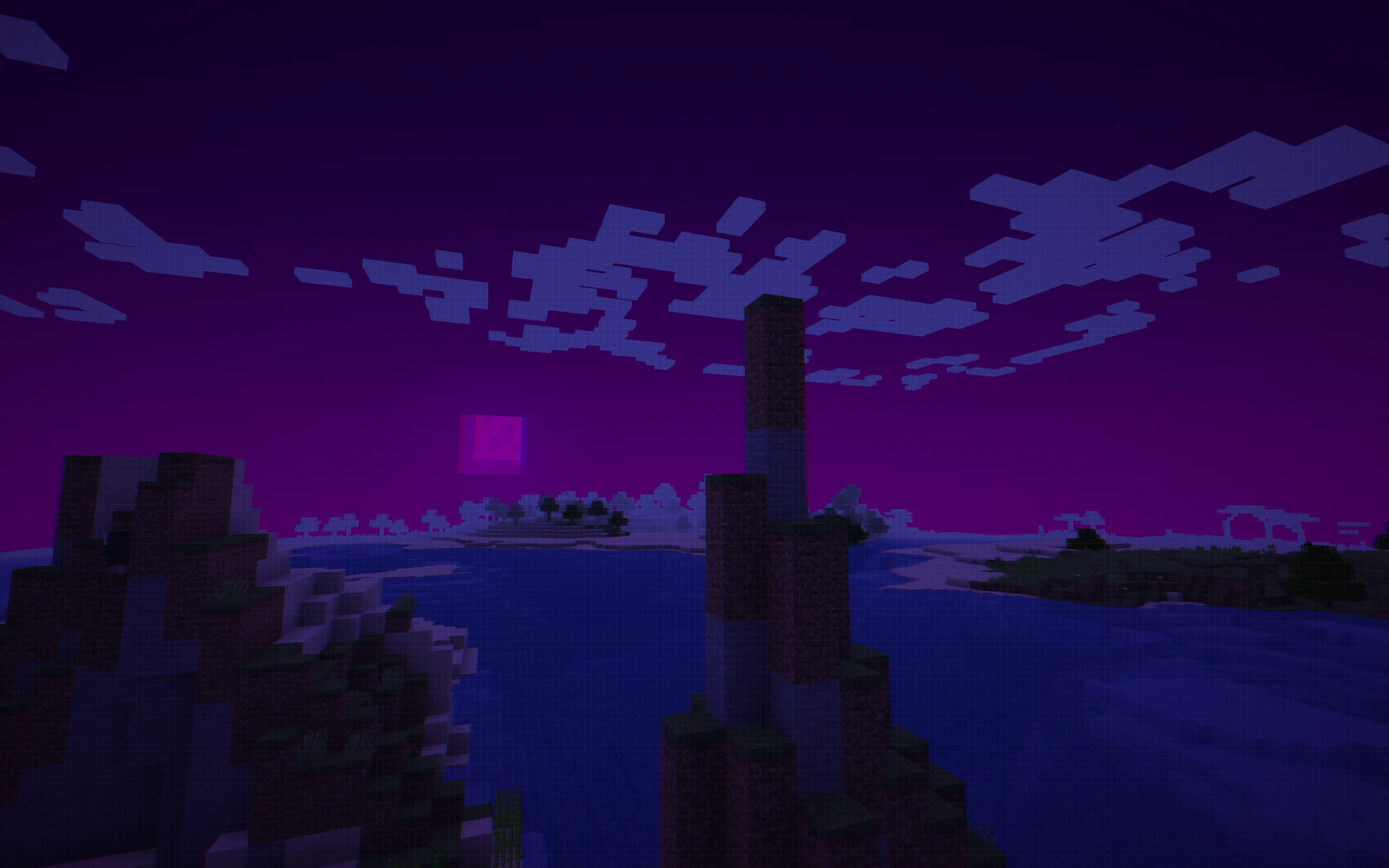 Шейдер Retrowave в ночное время