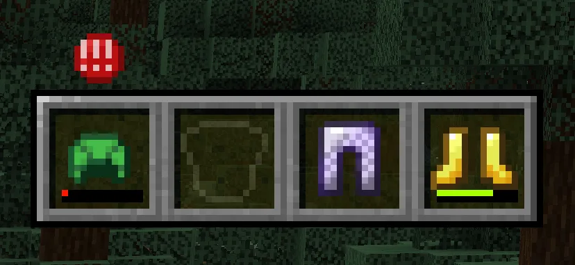 Виджет отображения брони в интерфейсе Minecraft.