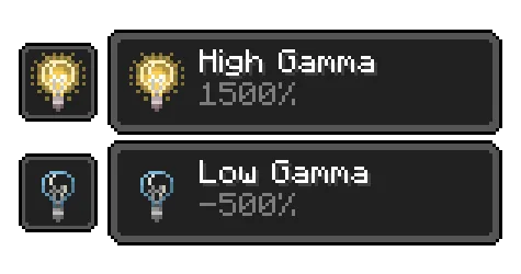 Меню настроек мода Gamma Utils с опцией включения статусного эффекта.