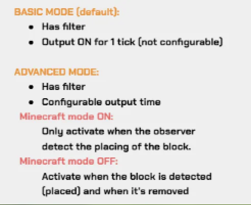 Режимы наблюдателя в интерфейсе блока Create: Utils