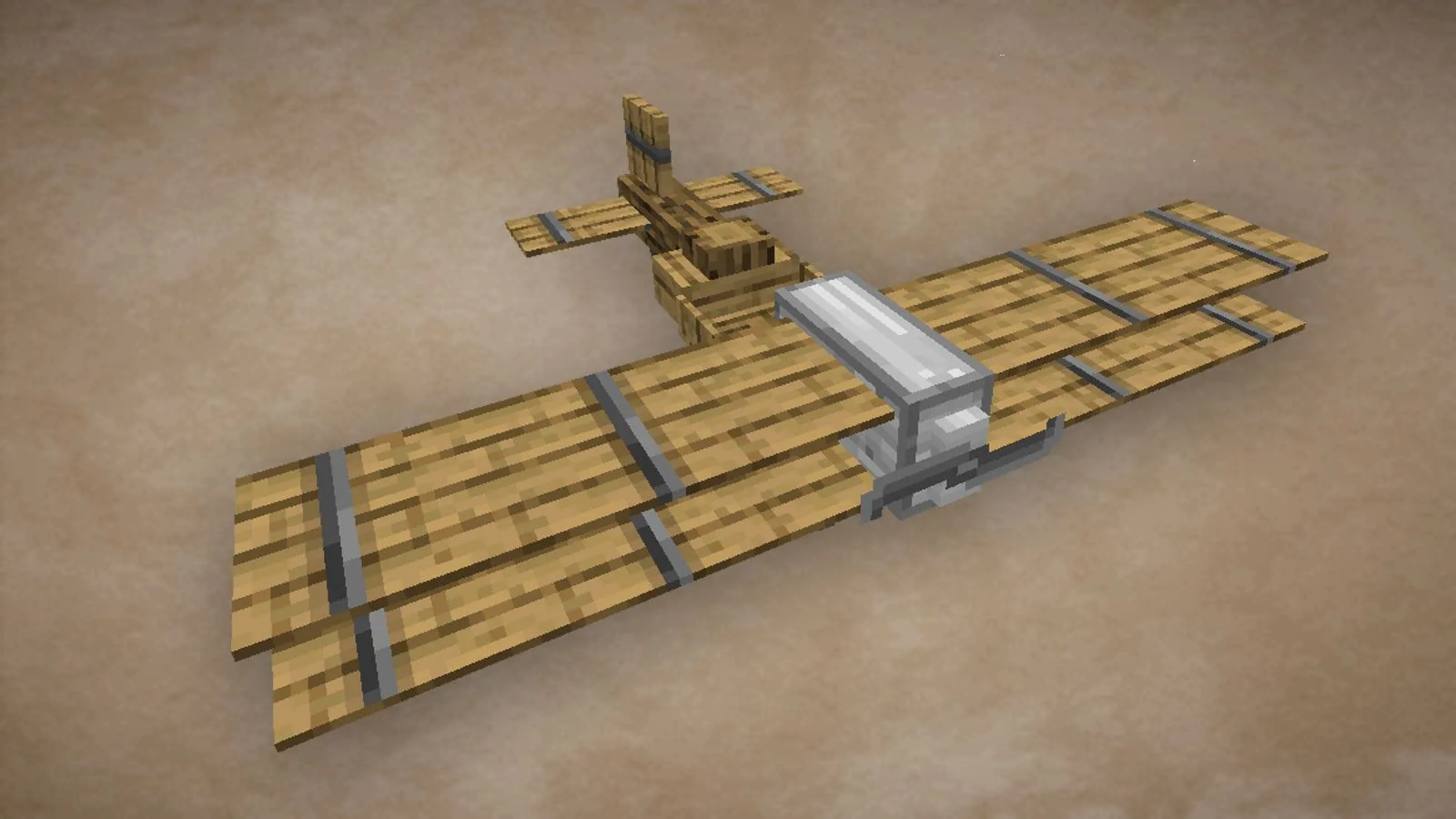 Биплан из мода Immersive Aircraft в полете.