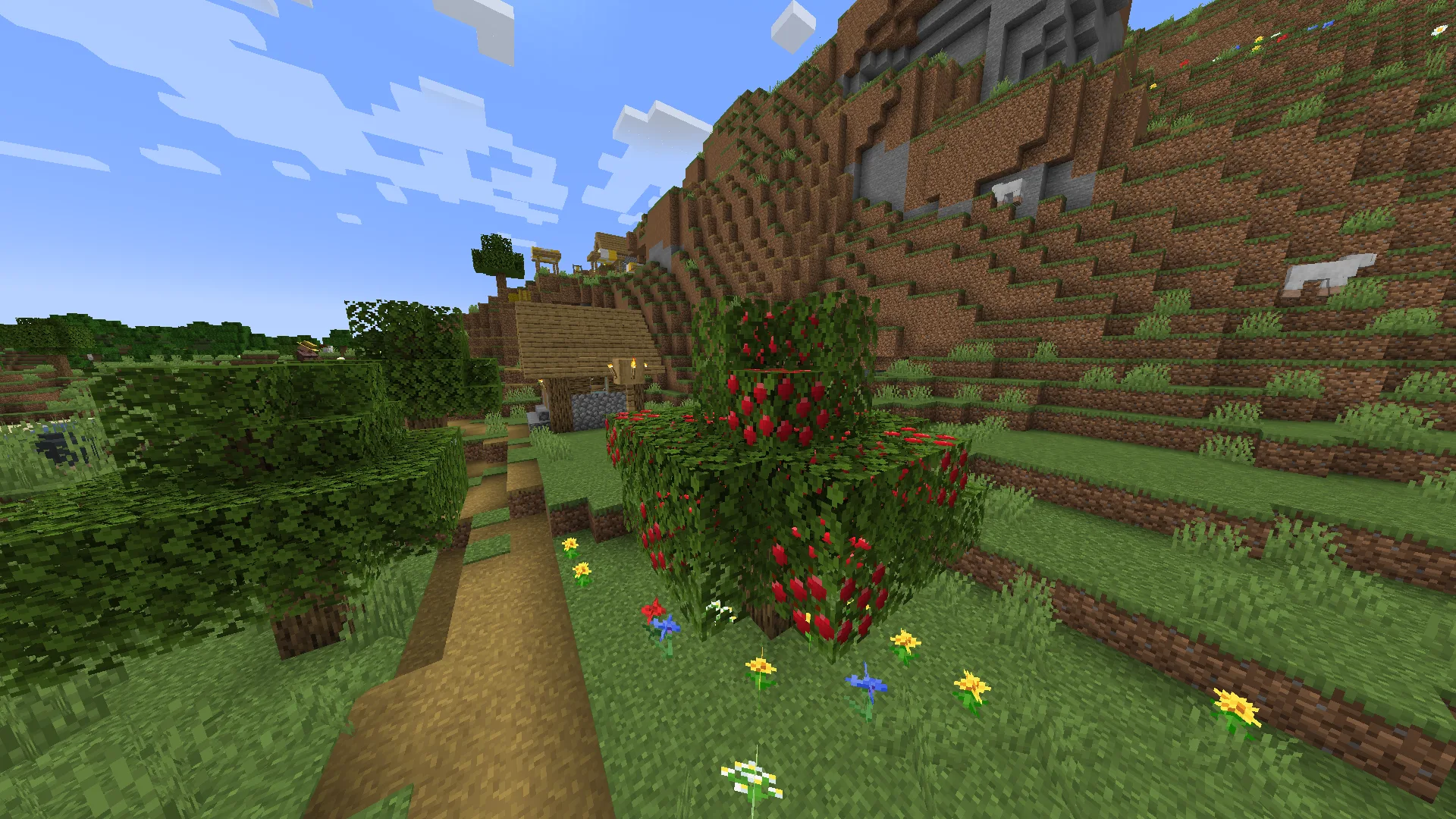 Яблоня, сгенерированная в деревне, мод Simple Apple Trees
