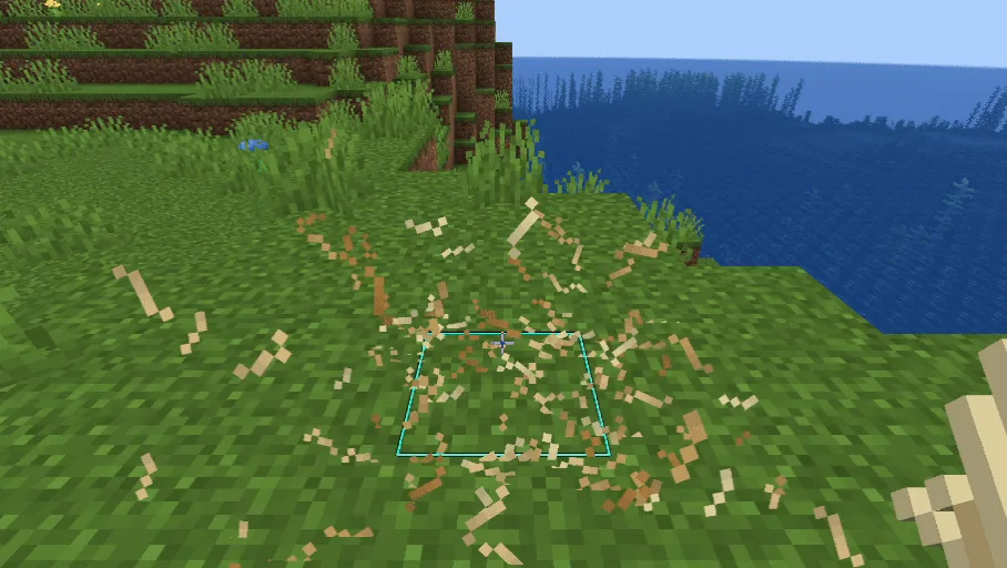 Трава с измененными частицами в проекте Particle Interactions.