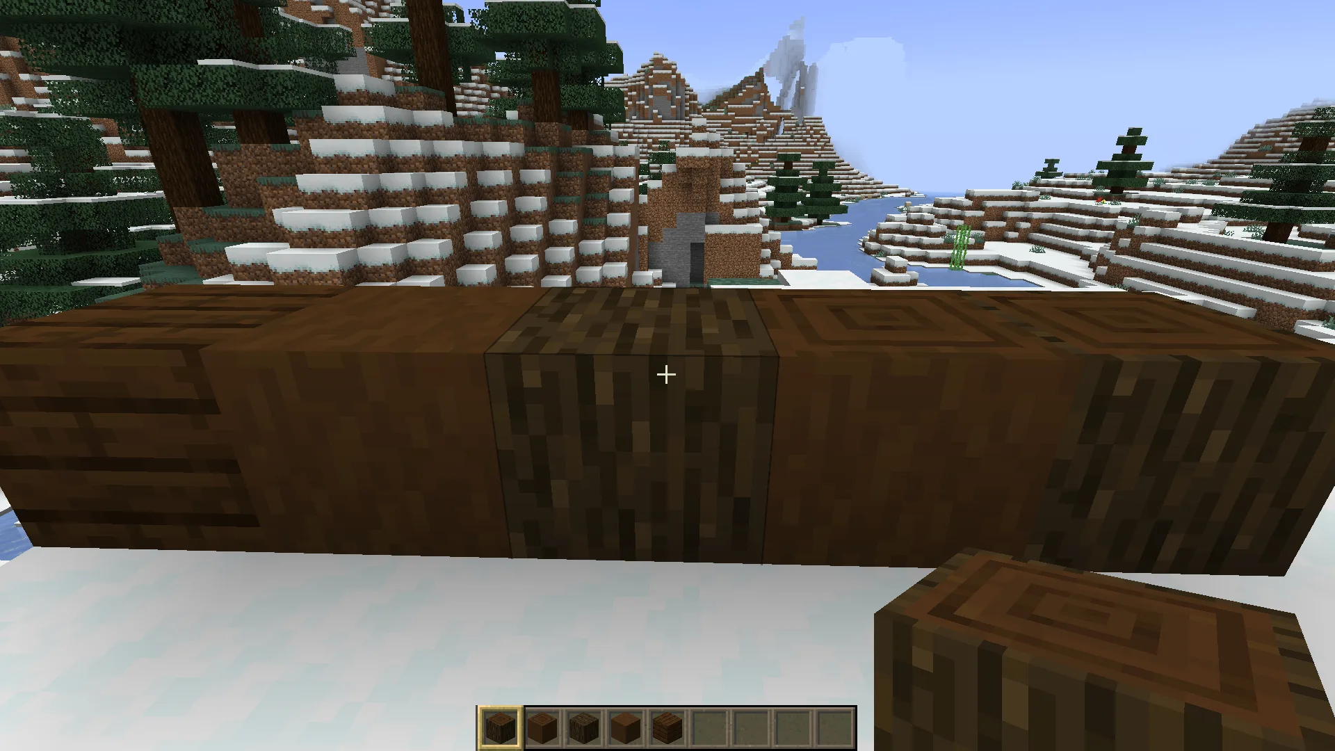 Текстуры темного дуба после установки ресурс-пака Consistent Dark Oak