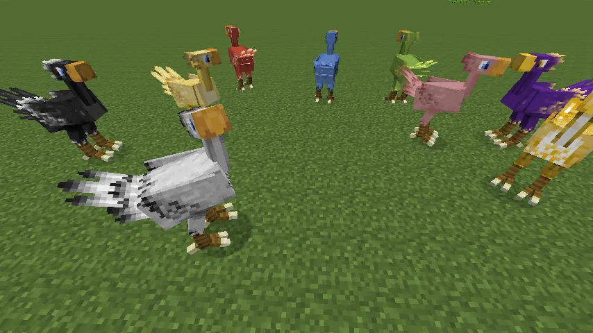 Обновленные текстуры чокобо и предметов в моде ChocoCraft Plus.