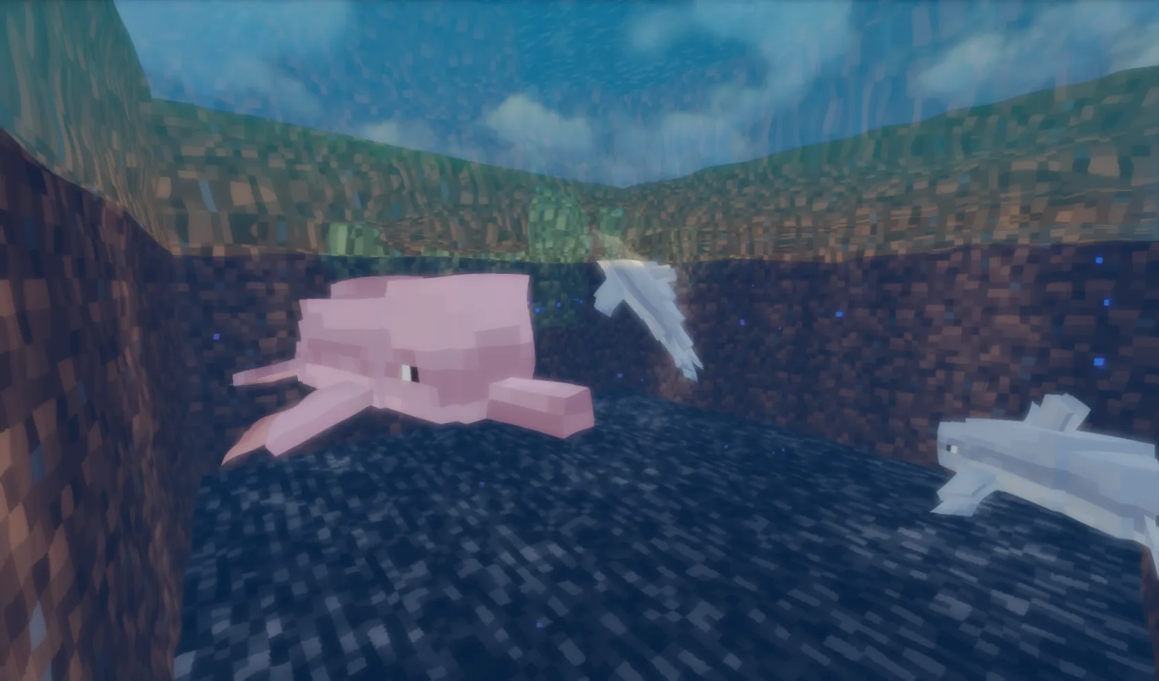 Дельфины под водой в стиле Shiny's Entity Models Plus