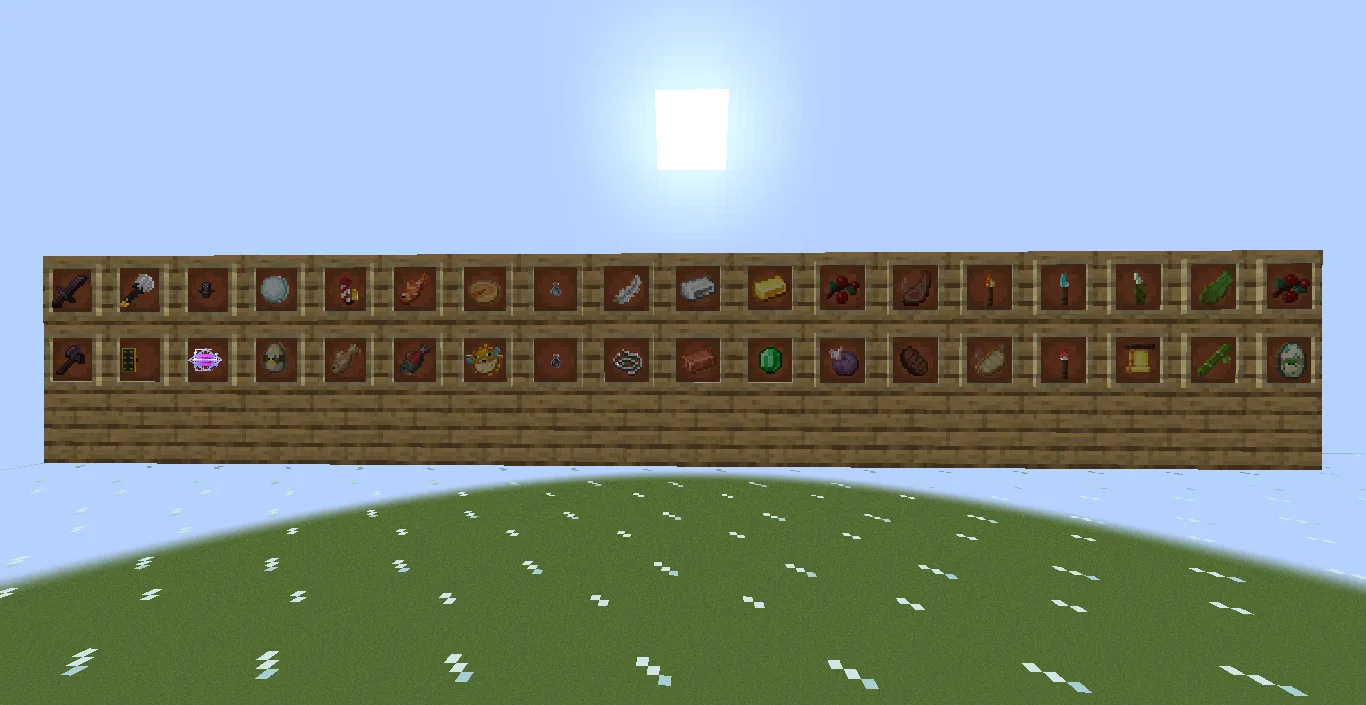 Игровые предметы с измененными текстурами из набора Crazy PvP Pack.