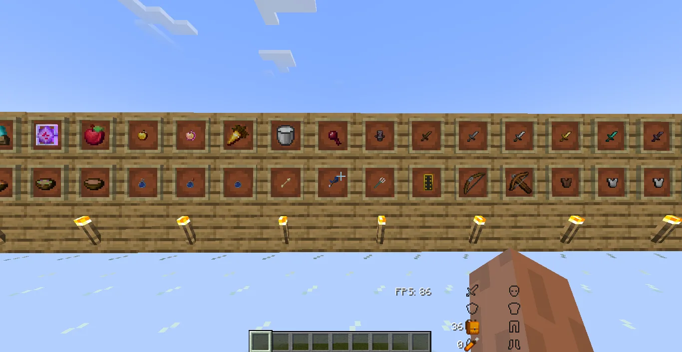 Набор снаряжения и анимированных предметов для PvP в Minecraft.