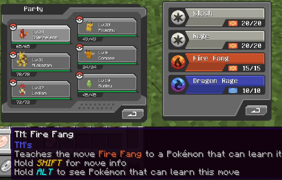 Пустые технические машины (TM) для мода Cobblemon.