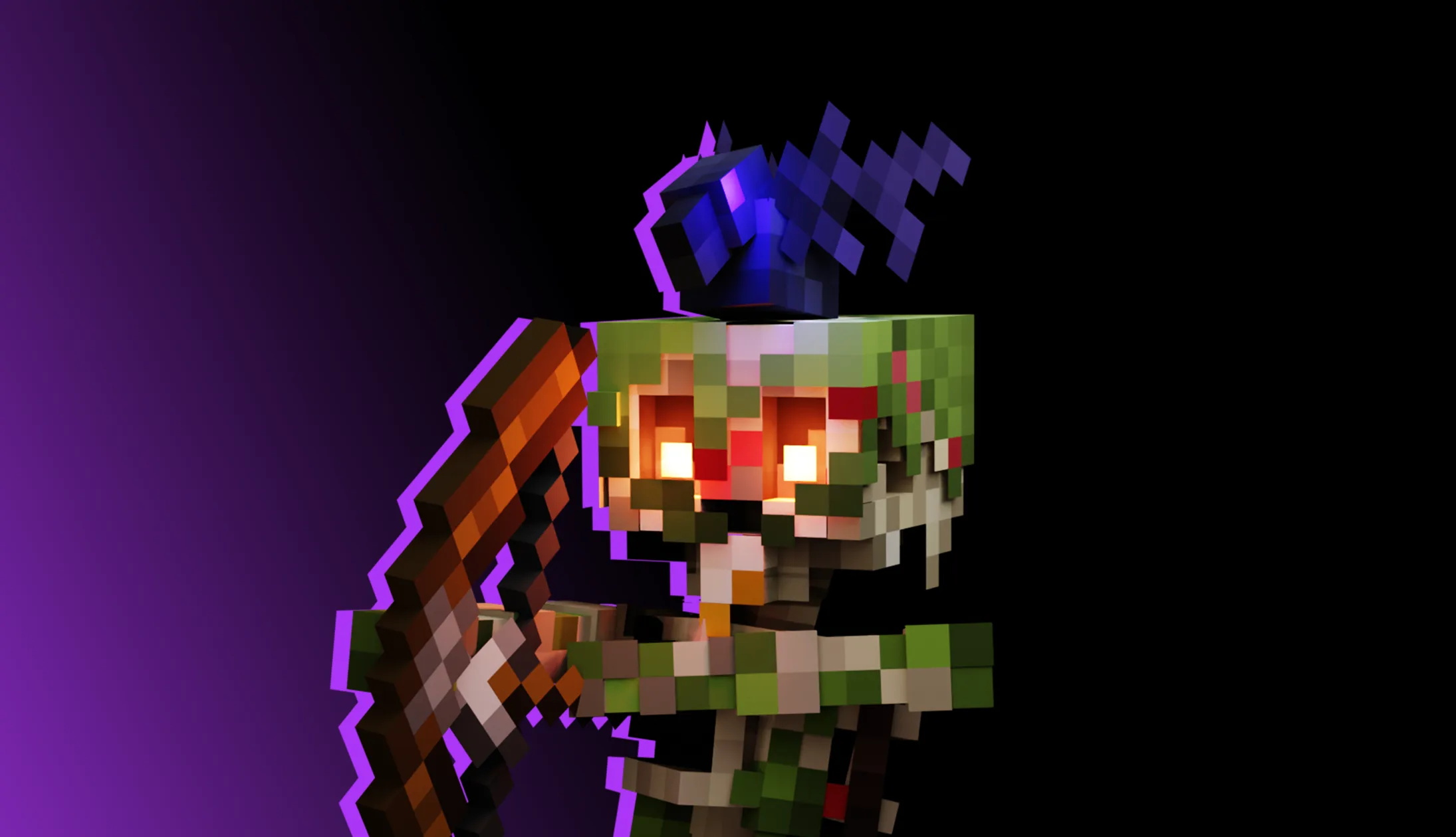 Скелет с вороном из мода Blue's Better Skeletons.