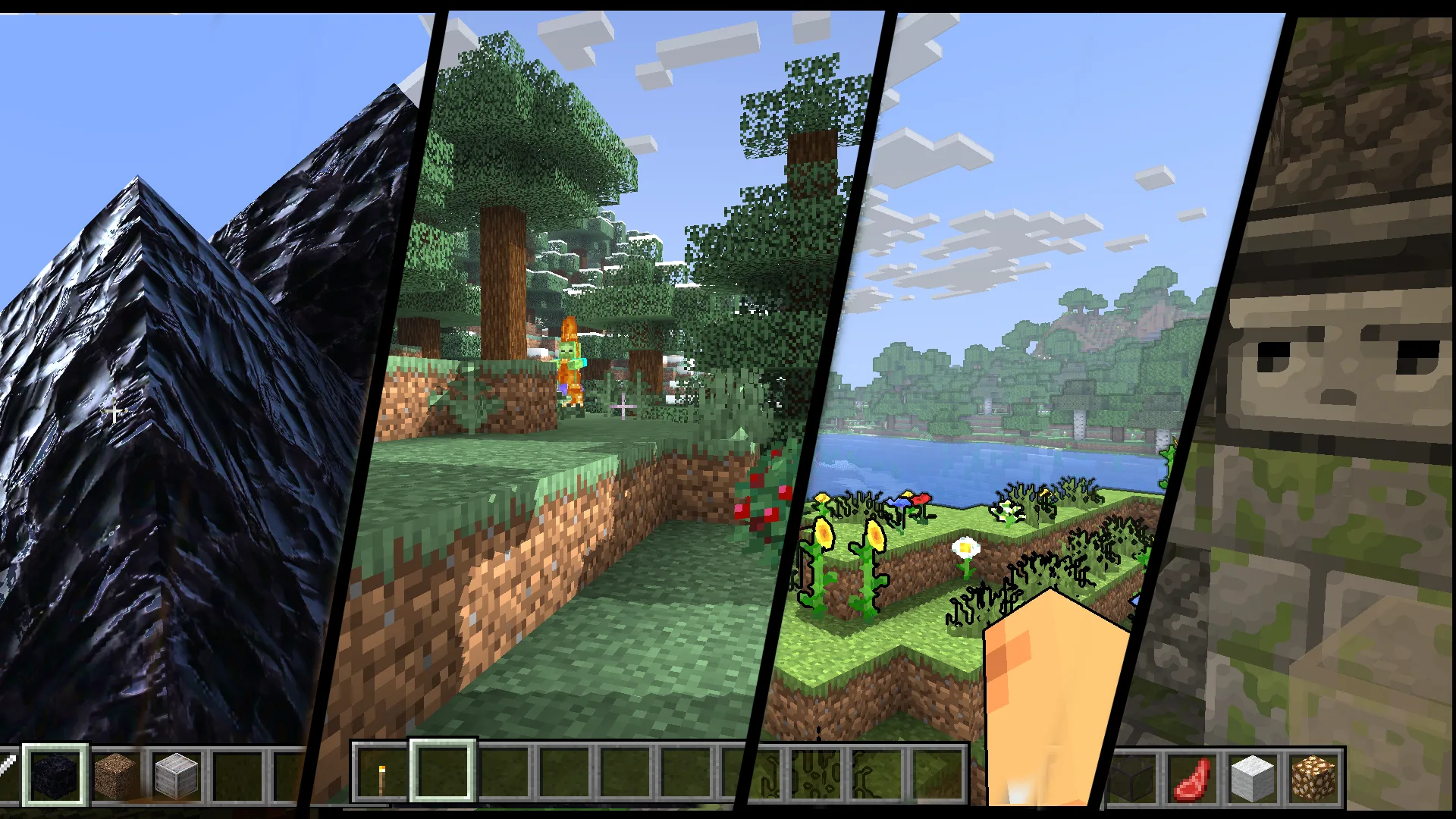 PBR-поддержка, улучшенное ванильное ощущение, поддержка апскейлинга текстур и мультяшных рамок.