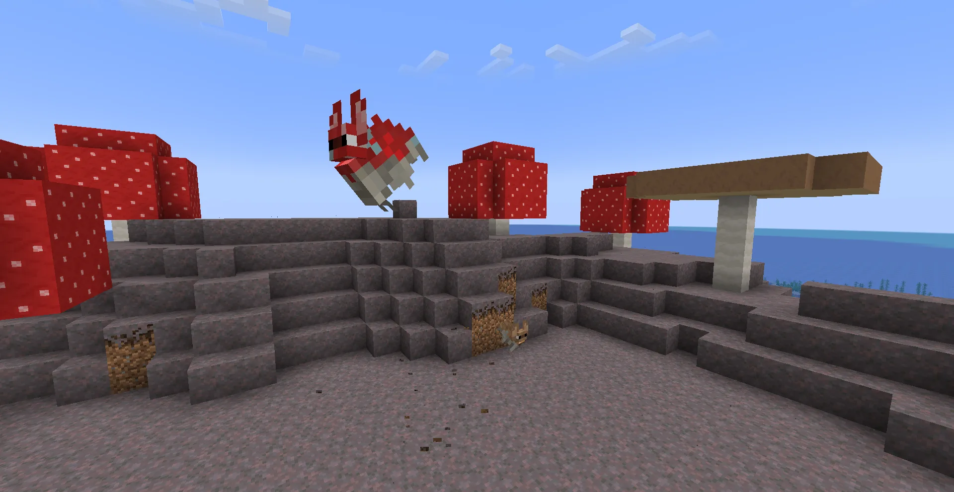 Красные и коричневые грибные летучие мыши в грибном биоме