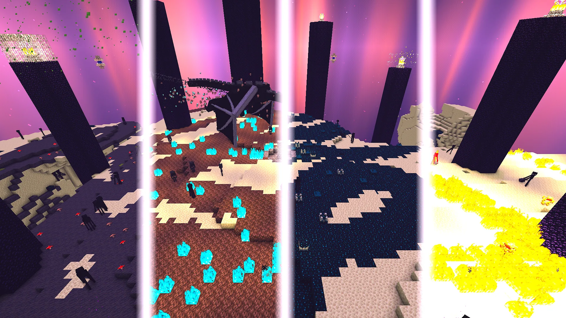 Изменение ландшафта Края во время битвы с драконом