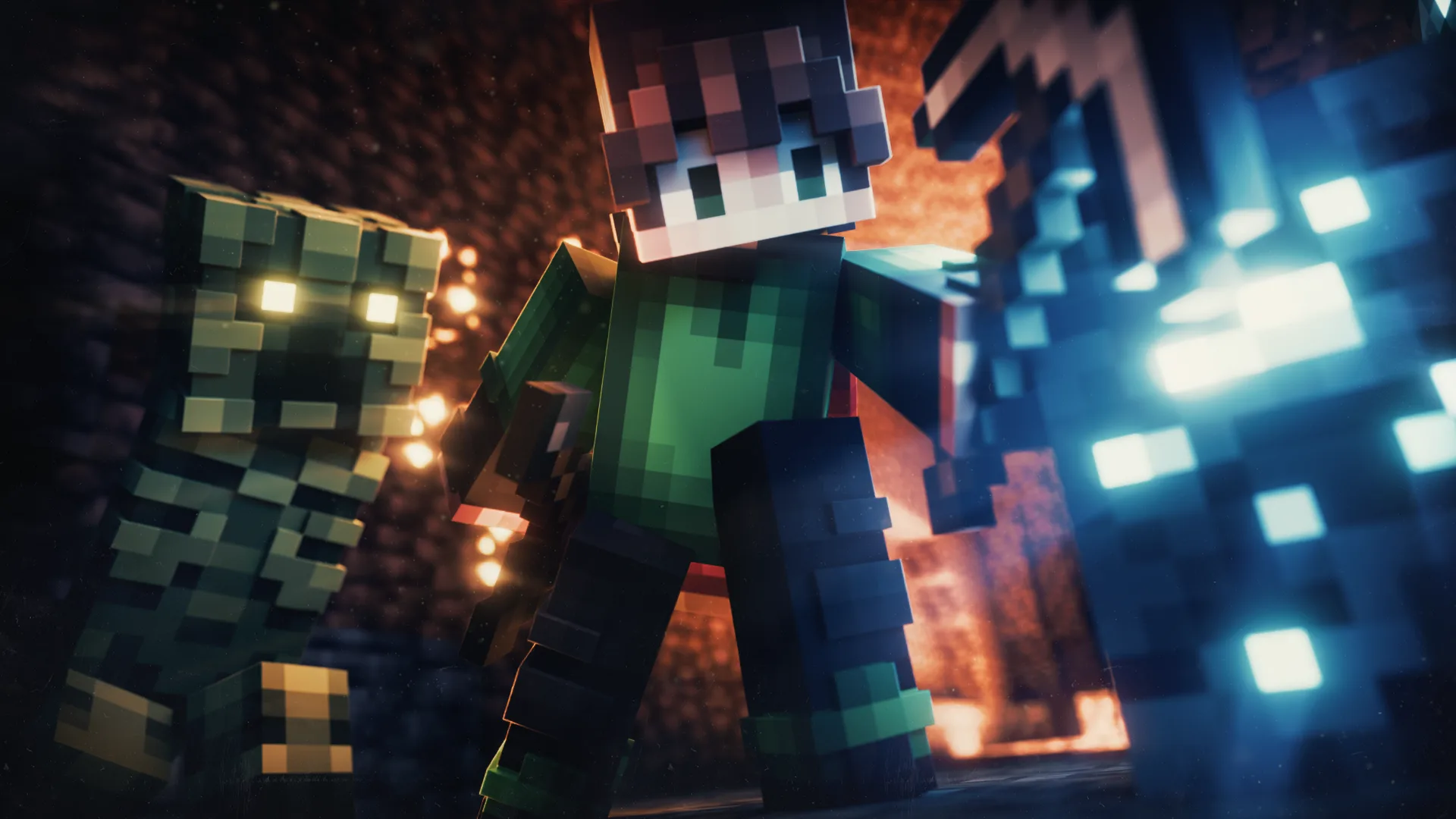 Баннер для проекта "Creepers Reforged x FA" с указанием авторства Fyoncle.