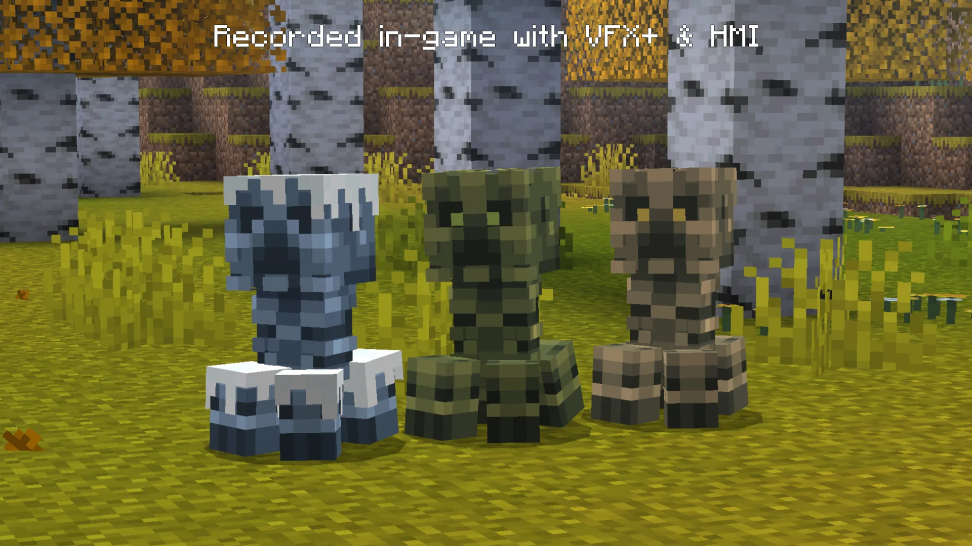 Криперы из мода Creepers Reforged x FA, включая заряженных и редких, поддерживают модель детеныша крипера.