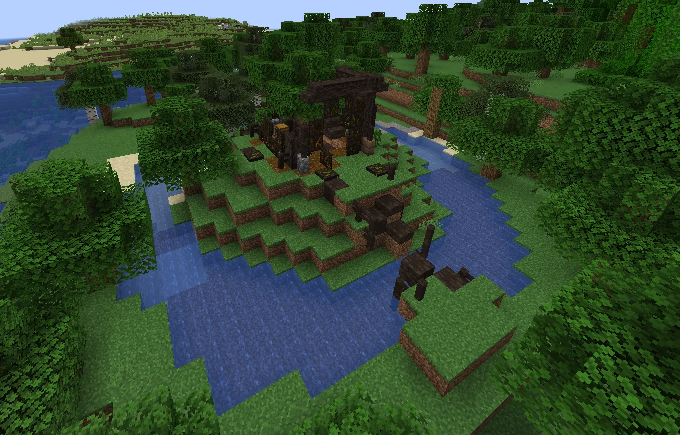 Небольшая древняя смотровая башня с рвом из мода Better Archeology.