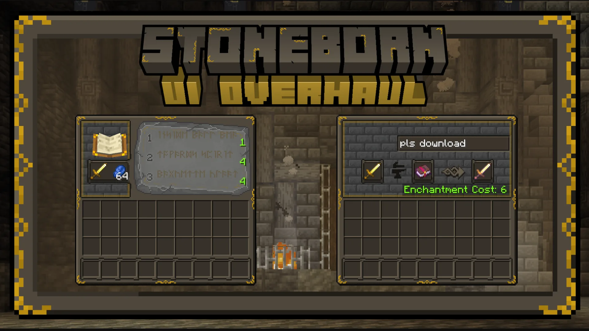 Интерфейс зачарования и наковальни в стиле STONEBORN UI Overhaul.