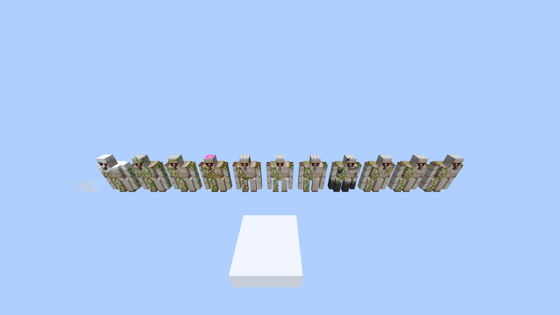 Варианты железных големов в моде Biome Golems