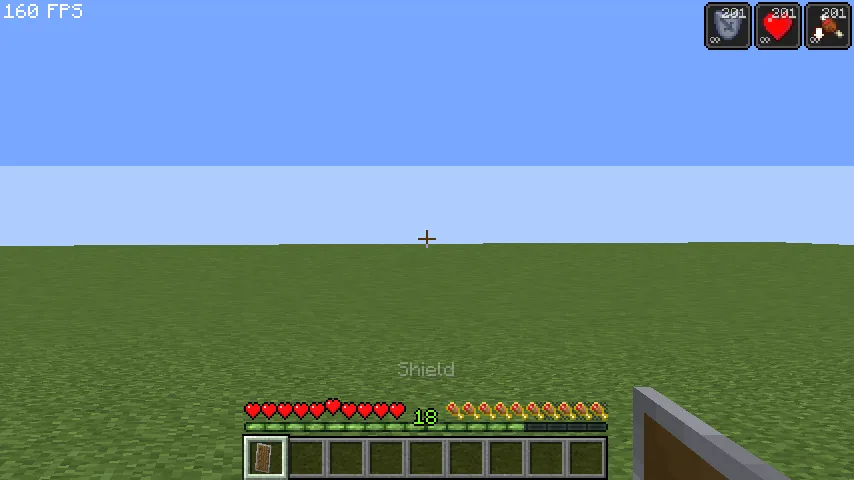 Маленький щит в стиле Minecraft.