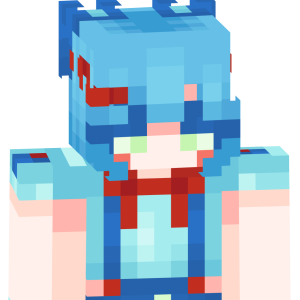 Лазурная аниме-девочка с бантом - Спереди