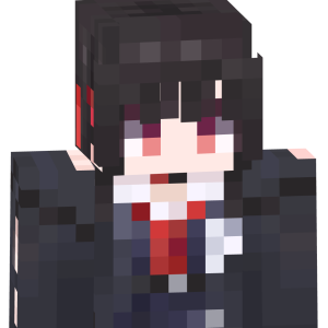 Черноглазая аниме-школьница - Спереди