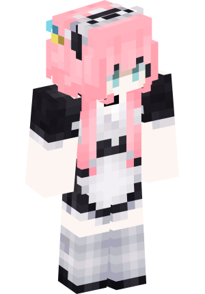 Розовая аниме-горничная