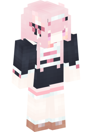 Розовая горничная с рожками