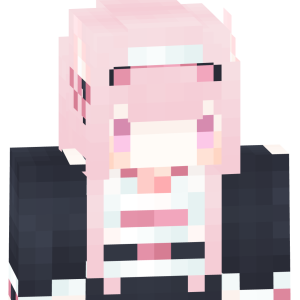 Розовая горничная с рожками - Спереди