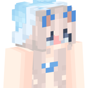 Лазурная неко-девушка - Сбоку