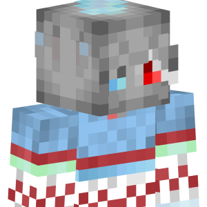 Глитч-киборг в красно-синем - Сбоку