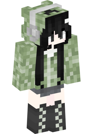 Мятная стримерша в наушниках