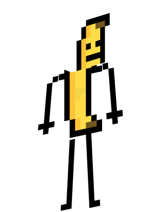 Веселый желтый банан