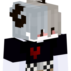 Аниме-мечтатель с двухцветными волосами - Сбоку